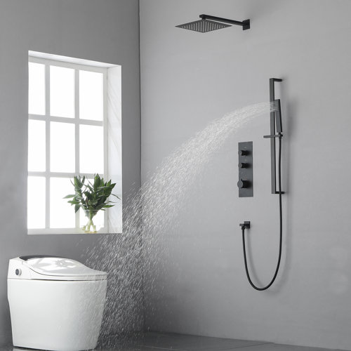 MODLAND Thermostatic Luxury Complete Shower System with Roughin Valve